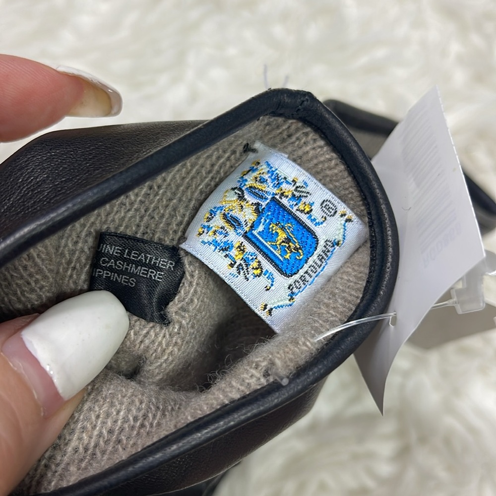 NEW Portolano Black Soft Nappa Leather Gloves with Cashmere Lining - Picture 8 of 9